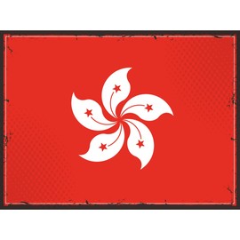 Tin Sign 20 x 30 cm Hong Kong Asia Flag Countries National Flag