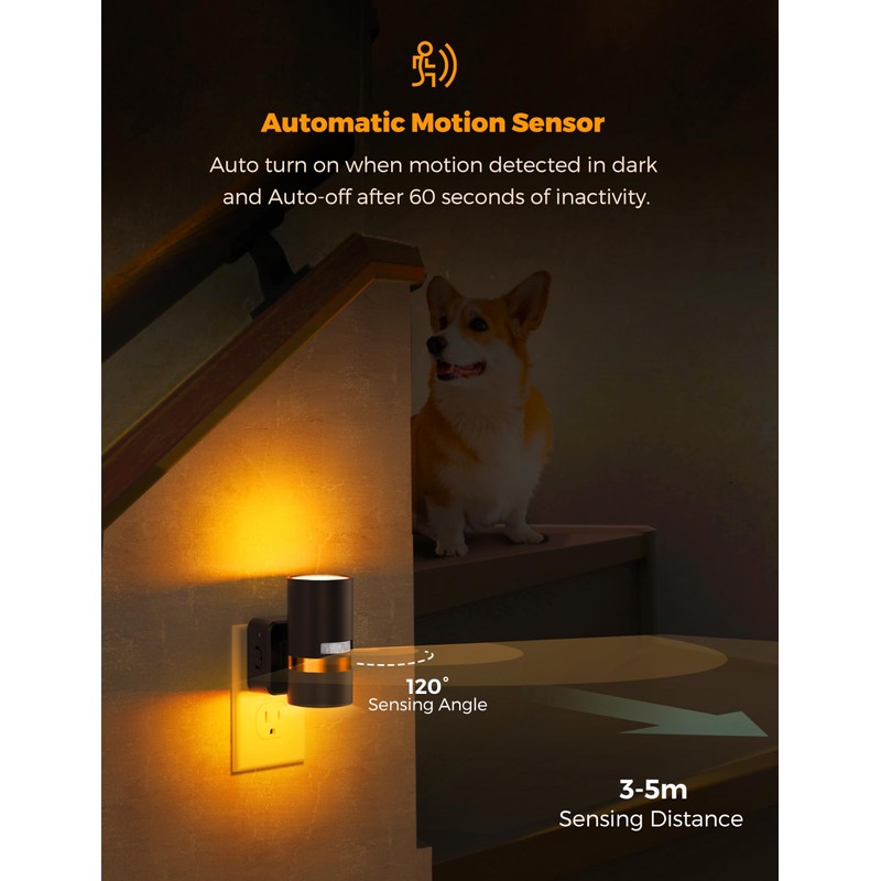 L LOHAS LED Motion Sensor Night Light Plug in, Night