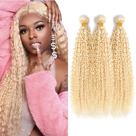 22FRK 613 Curly Bundles Hair Extensions 18 20 22 Inch