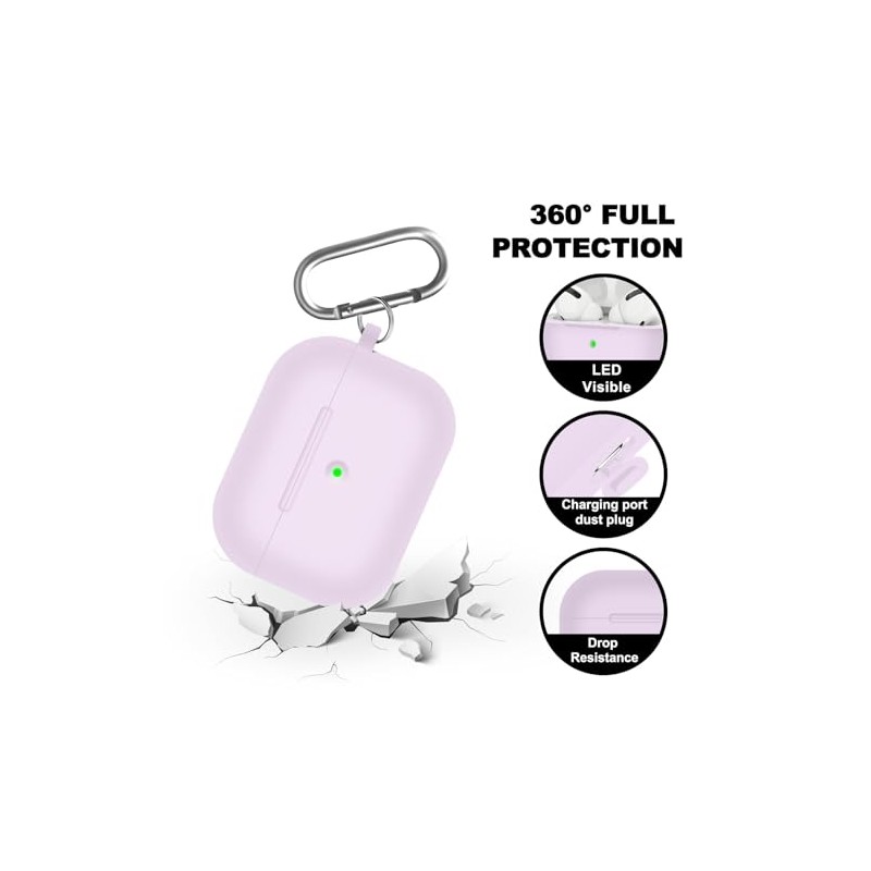 Funda compatible con Airpods Pro, funda de silicona suave con