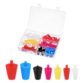 MECCANIXITY 80Pcs Silicone Rubber Stoppers Tapered Plug, High-Temperature Resistant Rubber Stoppers 13 Size 1/4" to 3/4" for Protecting Hole Plugs, Spraying, Coating, Painting