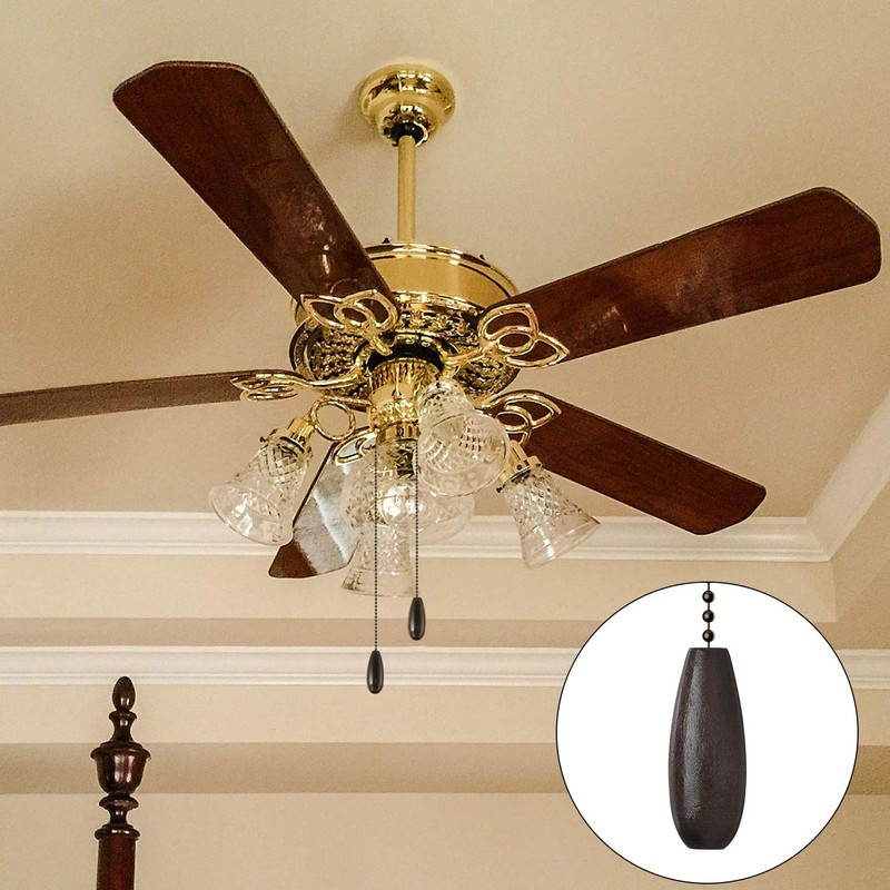 8 Pieces Ceiling Fan Pull Chains Extender Wooden Pendant Pull