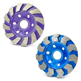 2Pcs 4.0 inch Concrete Diamond Grinding Wheels Cup, Angle Grinder Disc for Polishing Cleaning Cement Masonry Marble Granite Brick,Thinset Removing