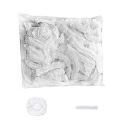 XiaZhiZhen Disposable Shower Cap, Pack of 100, Women, Whower Cap, Hotel, Hairdressing Salon, Baked Oil Cap, Plastic Film, Enlarged Stripes