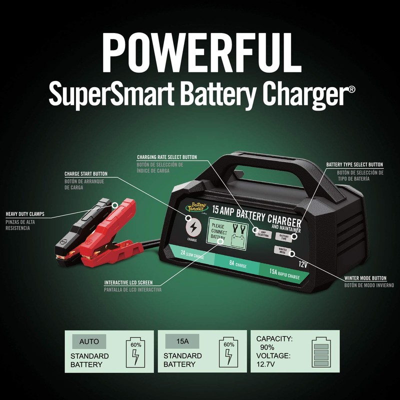 Battery Tender 12 Volt Battery Charger, 15 Amp / 8