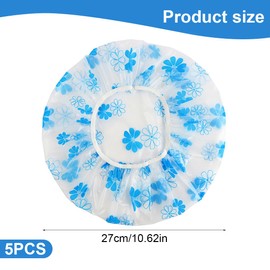 AYVRUOP Shower Cap - 5 Pieces Shower Cap Women's Waterproof - Elastic Shower Cap - Reusable Waterproof Shower Caps for Girls Women Shower Spa Salon Main Use