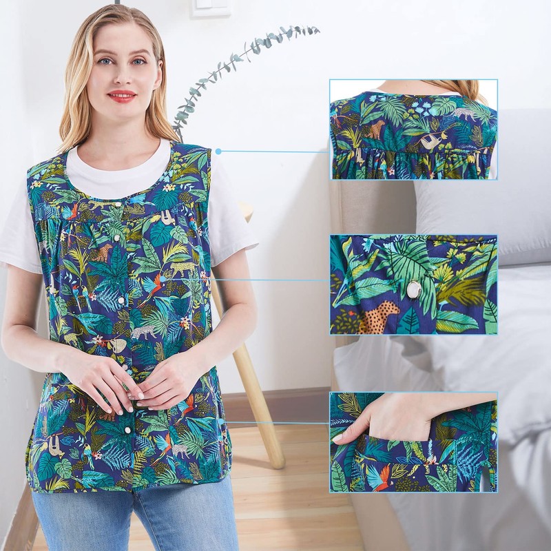 Nanxson Women Cobbler Apron with 2 Patch Pockets, Cotton Printed