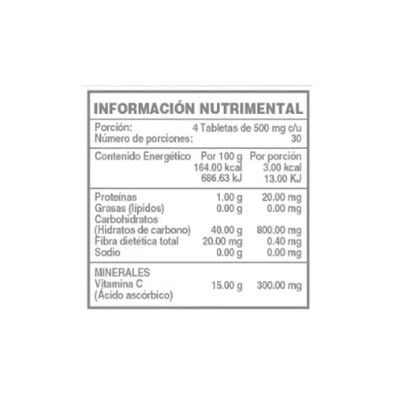 Vitamina C | Suplemento 120 Tabletas Widl Health Sabor Sin