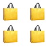 Aoktorkit 4Pcs Yellow Gift Bags,Non-Woven Reusable Grocery Shopping Tote Bags-32x12x28cm