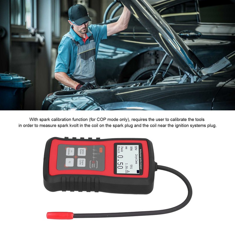 24W Ignition Analyzer MultiSystem LCD Display RPM Measurement Spark Plug
