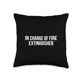 In Charge Of Fire Extinguisher Throw Pillow