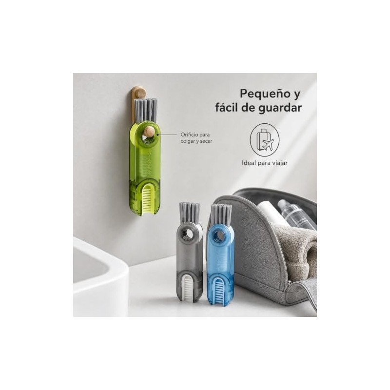 Cepillo para Botellas 3 Piezas – Set de Limpieza Multifuncional