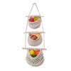 Wallfire Hanging Fruit Basket, 3 Tier Cotton Rope Baskets, Produce