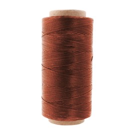 Mandala Crafts Bourbon Brown Flat Waxed Thread for Leather Sewing Thread - Polyester Waxed Leather Thread Waxed String - 273 Yds 150D 0.8mm Waxed Cord for Leather Stitching