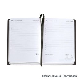 Miquelrius - Annual Diary 2024, Day Page, Journal Size 122 x 168 mm, Hard Cover, Sewn, Elastic Closure, Spanish, English and Portuguese, Constellation with Copper Stamping