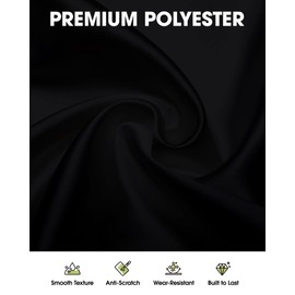 Pureegg Durable Table Cloth 60" x 102" - Reusable Polyester Black Tablecloths for Rectangle Tables, Washable Fabric Table Cover for Holiday Party, Dinner, Wedding & Baby Shower, 6 Packs