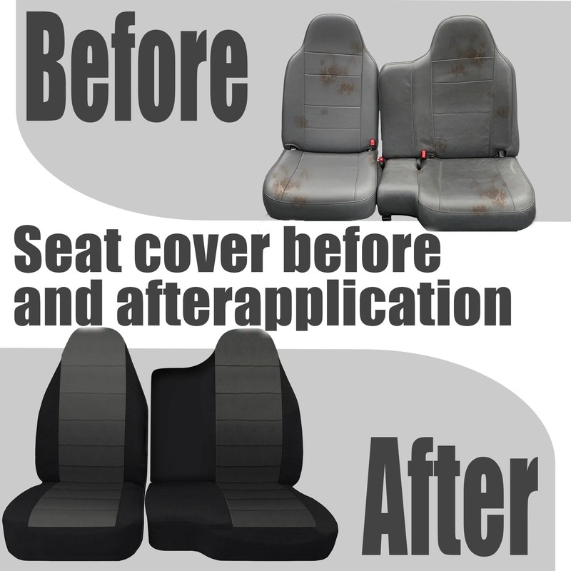 FIOQE Black Oxford Fabric Seat Protectors for Ford Ranger 1998