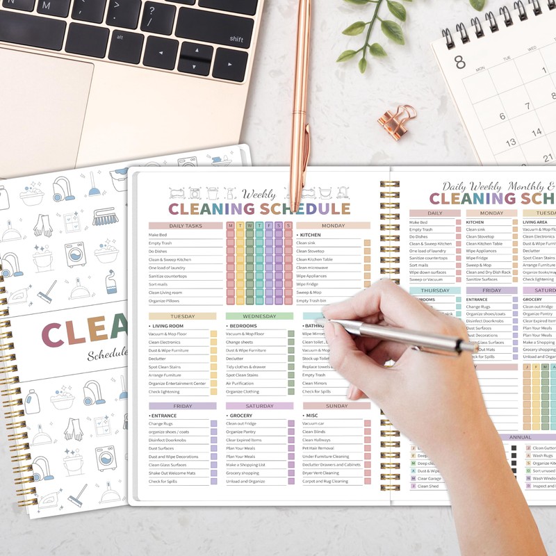 ADHD Cleaning Planner for Adults Women, Cleaning Schedule and Checklist