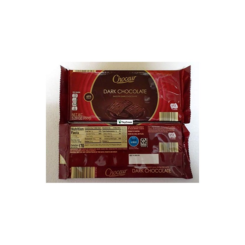 Choceur Dark Chocolate Smooth Dark Chocolate 49% Cocoa 5.29oz 150g