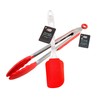 Silicone Spatula and 12" Tongs Set - Non-Stick Flexible Silicone