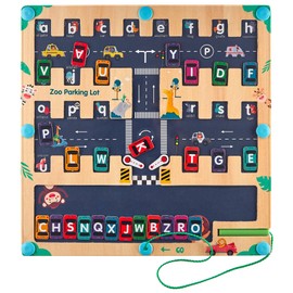 BUSLIK Magnetic Alphabet Maze Board Letter Puzzle - Kids ABC Learning Toys, Educational Montessori Toys Preschool - Alphabet Magnetic Maze Game - Toddler Magnet Puzzles for Ages 3+ (BSLKMZ2)