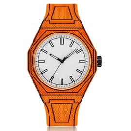 FANMIS Men's Anime-Inspired Fashion Sketch Wristwatch Minimalist Creative Wormhole Design Watch Stylish and Durable Timepiece for Men's Sports Watch (B Orange)