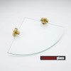 JQK Corner Glass Shelf, Brushed Gold Bathroom 304 Stainless Steel