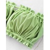 ZAFUL Off Shoulder Bandeau Bikini Set High Cut Drawstring Ruffle