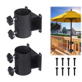 Wdwlbsm 2PCS Patio Umbrella Holder Heavy Duty Outdoor Umbrella Stand patio umbrella holder clamp ,Adjustable patio umbrella clamp railing for Deck Railing,Fences,Docks,Courtyard Balcony, Patios