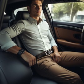 Alphyly Reversible Belt,Leather Belts for Men,Black Belt Men,Mens Belt Golf Belt Dress Belts Length105cm