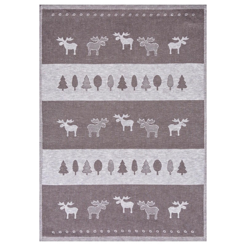 Kracht Pack of 3 Half Linen Jacquard Cloth Elk Series