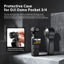 Walking Way Protective Case for DJI Osmo Pocket 3/4 & Xtra Muse/2, Hard Shell Carry Case with Filter Storage, Anti-Scratch PC Protective Cover with Soft Lining, Portable for Travel/Storage, Gray