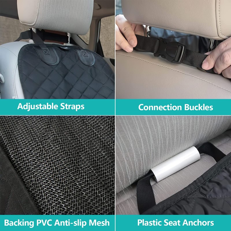 YAUYAP Asiento Perro, Cubre Asiento Funda Individual para Perro (Negro)