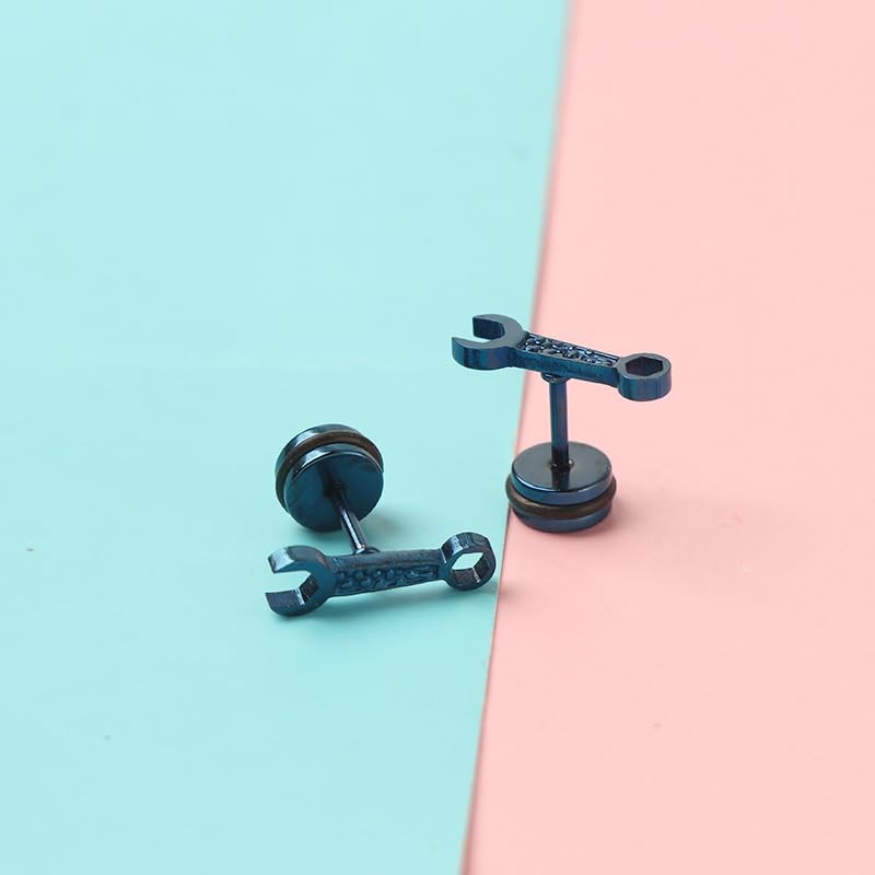Ximimark 5 pcs Hip Hop Style Stainless Steel Stud Earrings
