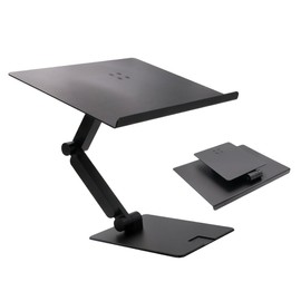 Rmour MT2 Adjustable Laptop Stand for Desk, Foldable Aluminum Laptop Holder Stand, Standing Laptop Stand Riser, Compatible with MacBook/All Laptops and Tablets Up to 17.3 inch (Black, Slim)