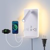 CNMYKYDS Wall Mounted Reading Light with Shelf - 3 Color