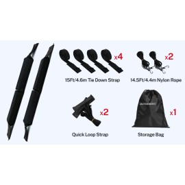 AUTOXBERT Universal Foldable Car Roof Rack Soft Pads With Straps For Kayak Surfboard Canoe