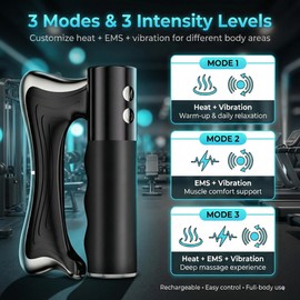 Sculptor Full Body Contour Device with Heat & EMS, Cellulite Massager Skin Firming & Lymphatic Drainage Muscle Relief Better Circulation, Electric Fascia Knife for Belly, Arm, Waist, Leg (Black)
