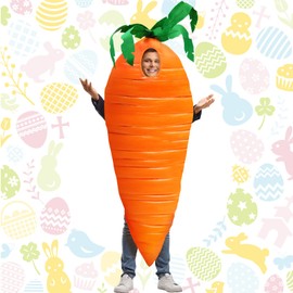 Halloween Cosplay Costume Adult Carrot Lemon Funny Fruits Vegetable Cosplay Clothes for Halloween Role Play Outfit(Carrot)