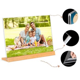 Sign Holder, Set of 2, 3 Different Sizes, Round Corner Design, L Shape, Card Holder, Clear Acrylic, Horizontal Menu Stand, POP Stand (A5)