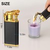 Magic Dual Flame Tiger Lighter, Butane Refillable Torch Lighter Double