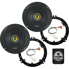 KICKER Speakers 6.5 inch for Subaru WRX/WRX STI 2016-2021 Upgrade Kit - Pair of CS Series with Adapters and Harness, Coaxial 6 1/2 Car Audio Front Door Speaker CSC654, 46CSC654
