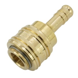 Fittingstore - Compressed Air Coupling NW 7.2 with Hose Nozzle Standard Quick Coupling (Brass - 10 mm)