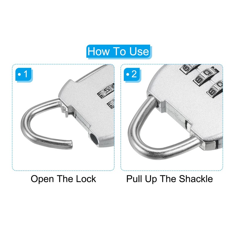PATIKIL Security Steel Cable with 3 Digit Combination Lock, Travel