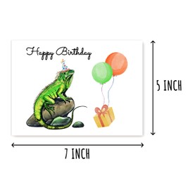 SNMDesigns Naughty Iguana Card - Iguana Bday Hat Card - Perfect Birthday Iguana Card - Cute Animal Bday Card - Fun Iguana Card