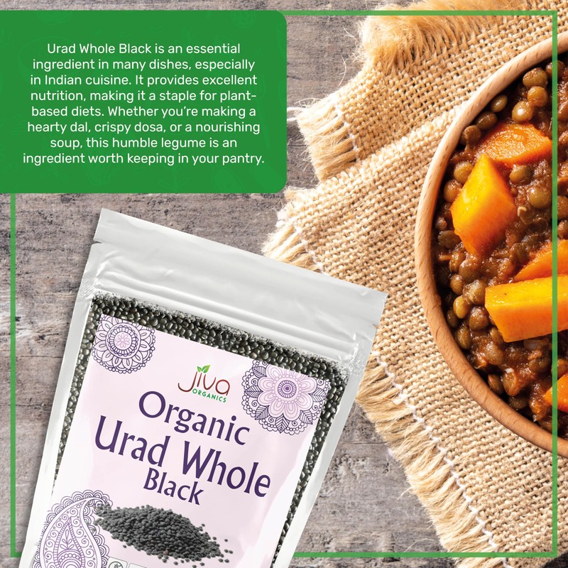 Jiva Organics Organic Urad Whole 2LB Bag - Black Gram