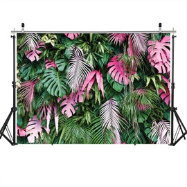 SJOLOON 7x5 Jungle Green Leaves Backdrop Birthday Party Photo Backdrop Tropical Plants Photography Backdrop for Baby Newborn Studio Props 11586
