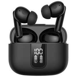 Bluetooth Earbuds Headphones Headsets True Wireless Earbuds LED Power Display 60H Playback IPX5 Waterproof in-Ear Earbuds with Mic for Smart Phone Laptop Computer Sports