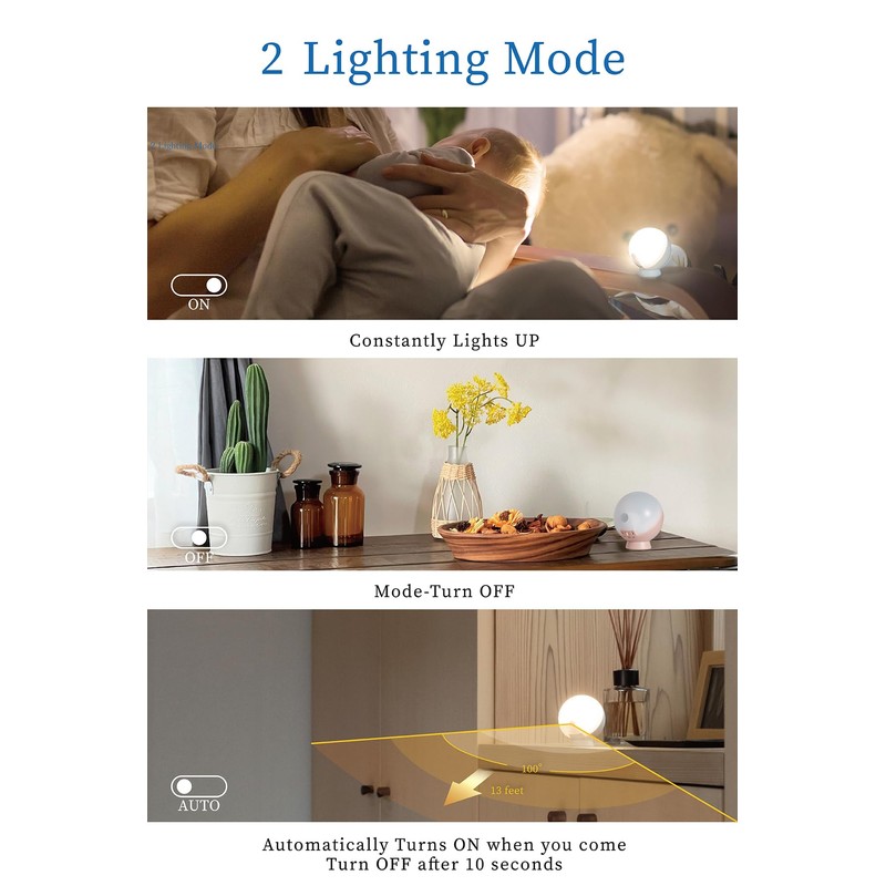 Musashi Night Light Motion Sensor Indoor Portable Light Battery Powered