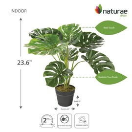 Naturae Decor Monstera Plant - Lifelike Artificial Indoor House Plant - 23 in High